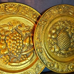 Vintage Brass Wall Hangers Set